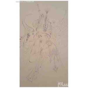 Original persische Miniaturkunstmalerei: Aquarell – Sheikh und Mädchen