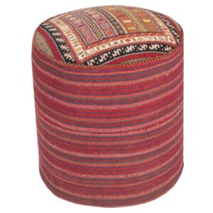 Ottomanischer Kilim-Pouf mit Ursprung Iran, handgefertigt AP404