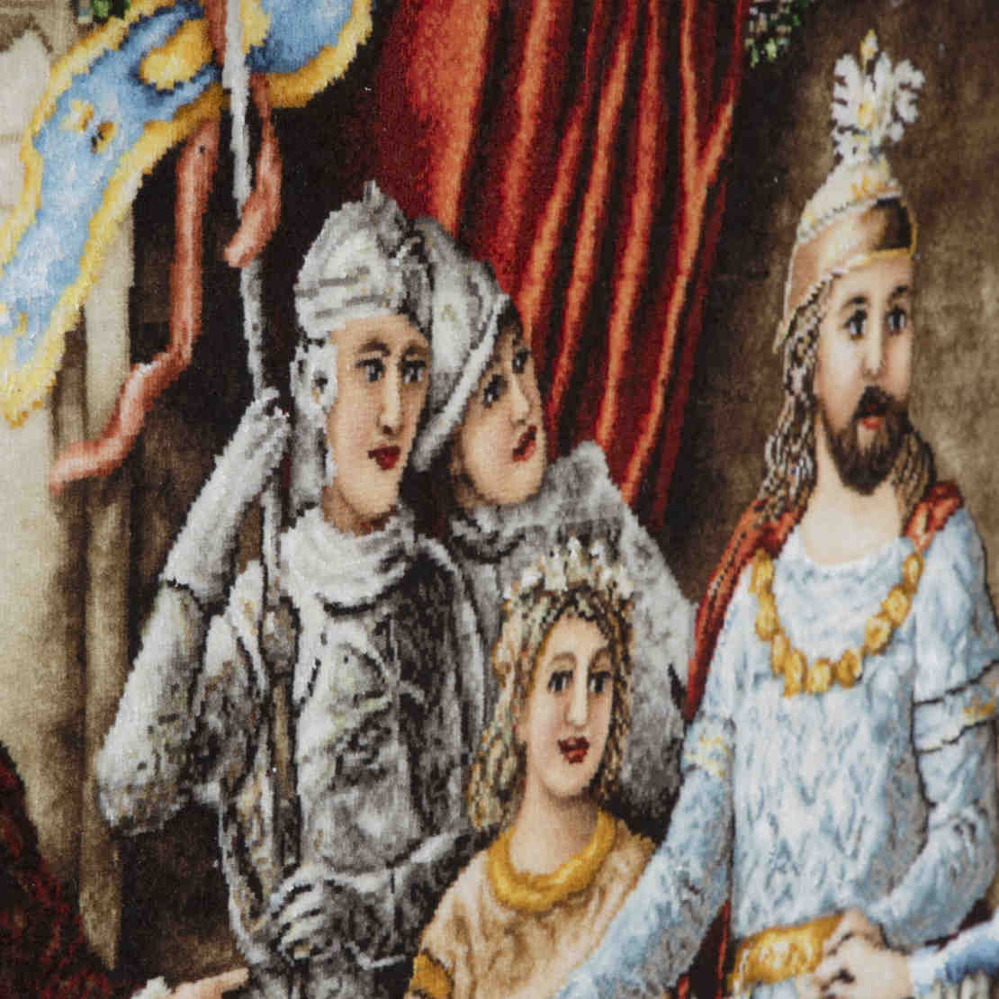 Handgeknüpfter persischer Bildteppich aus Tabriz, der die Krönung darstellt