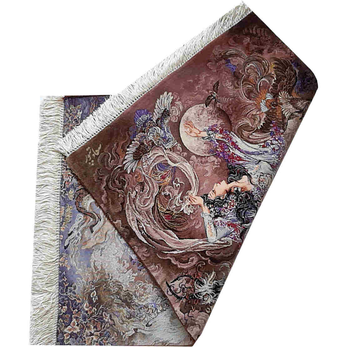 Handgeknüpfter persischer Wandteppich aus Tabriz, der die Miniatur von Sobghahi darstellt