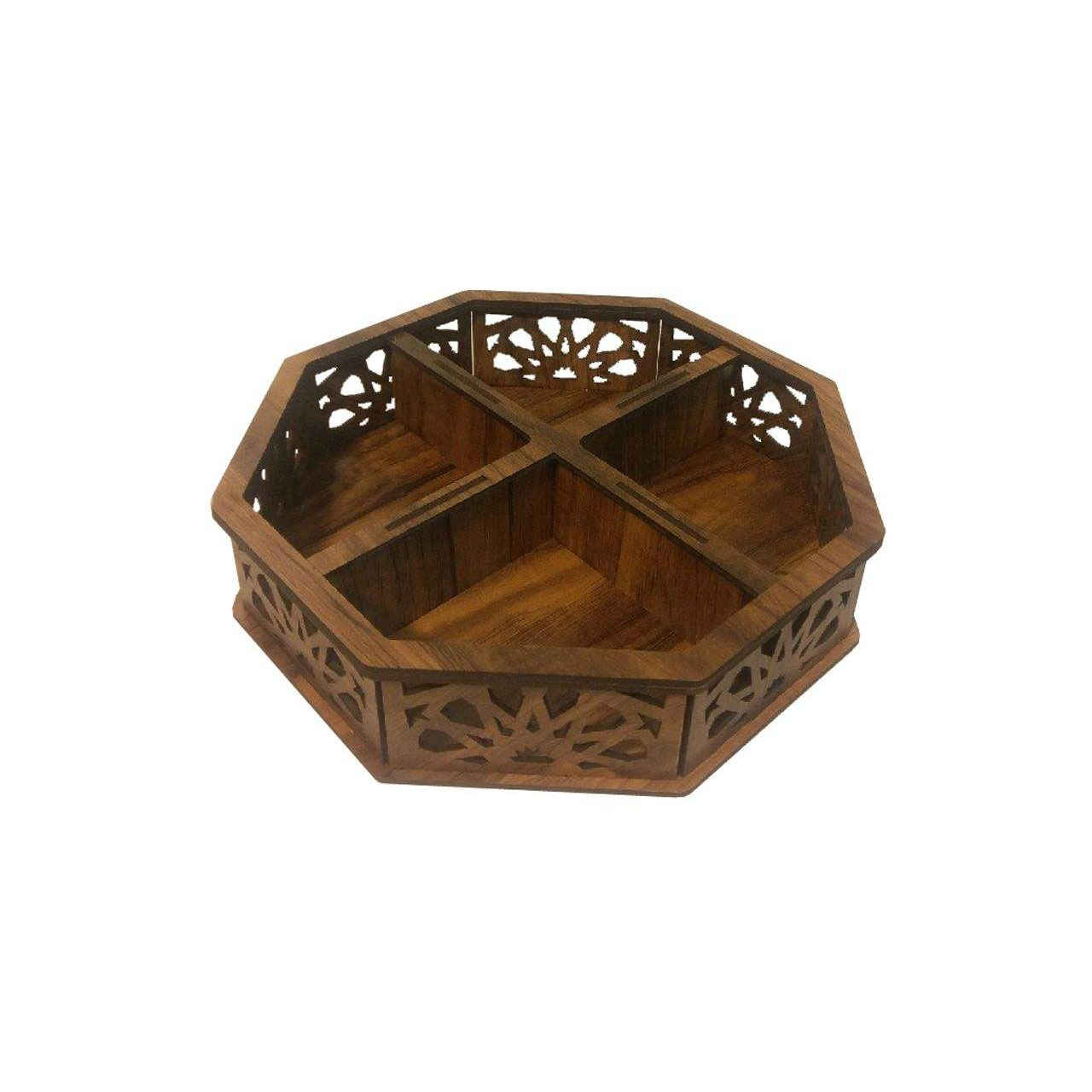 Holz-Teebeutelkästchen mit Fach Trapezius