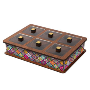 Holz-Teebeutel-Organizer-Box mit Fächern Kheshti