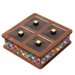 Holz-Teebeutel-Organizer-Box mit Fach