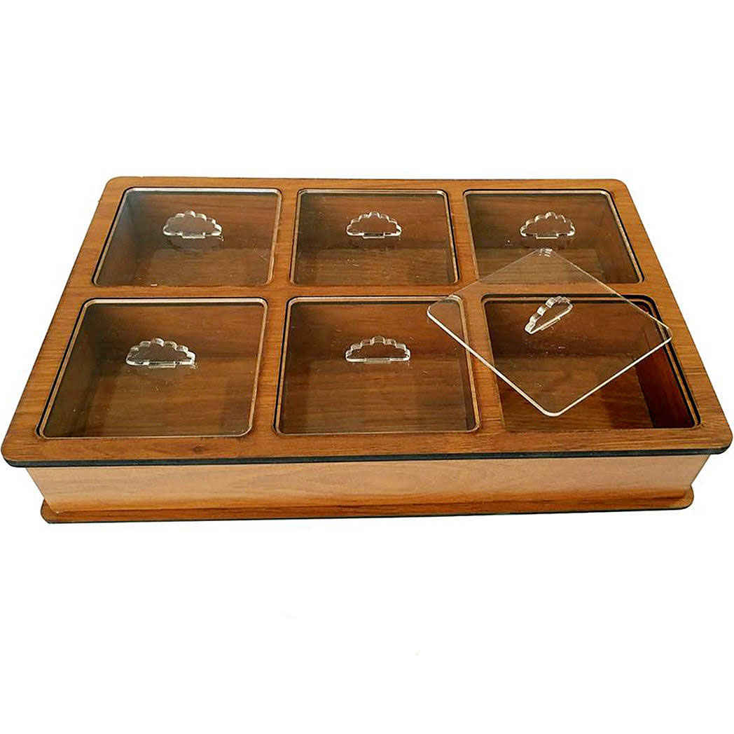 Holzbox mit Teebeutelfach, Modell 613