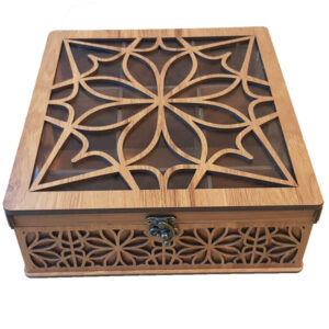 Holz-Teebeutel-Organizer-Box mit Fächern CH24