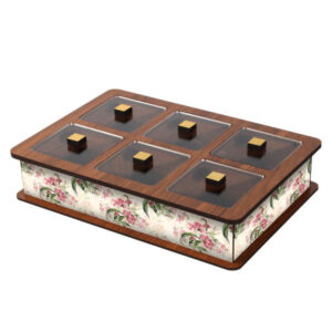 Holz-Teebeutel-Organizer-Box mit Fächern 6055
