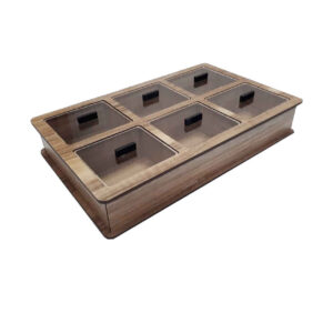 Holz-Teebeutel-Organizer-Box mit Fächern