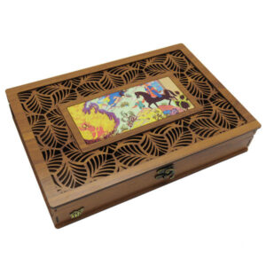 Persische Holz-Teebeutel-Organizer-Box mit Fächern Miniatur