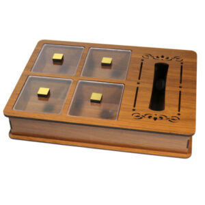 Set aus Holz-Teebeutel-Organizer-Box und Taschentuchhalter Abtin