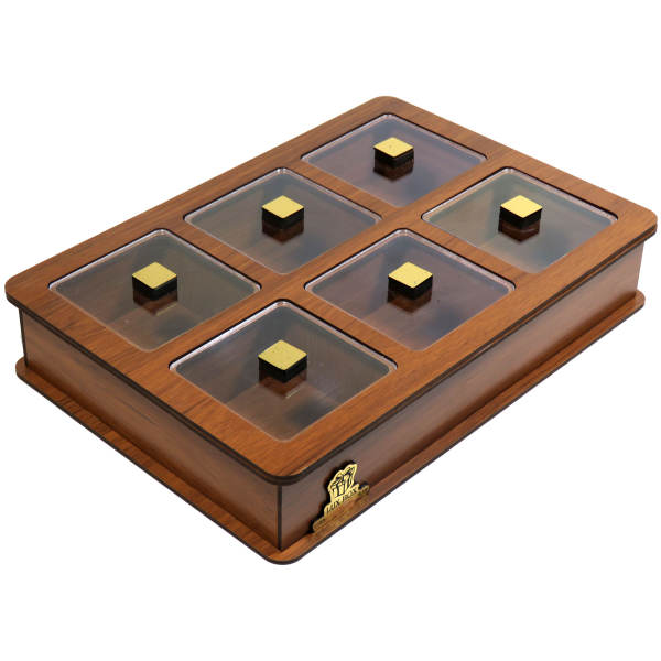 Holz-Teebeutel-Organizer-Box mit Fächern