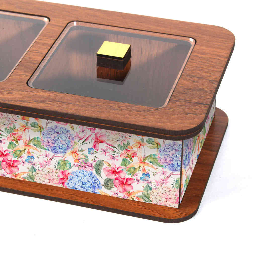 Holz-Teebeutelkästchen mit Fächern 7031