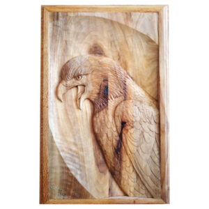 Gerahmte Holz geschnitzte Kunst Tiermotiv Adler