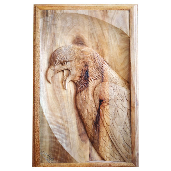 Gerahmte Holz geschnitzte Kunst Tiermotiv Adler