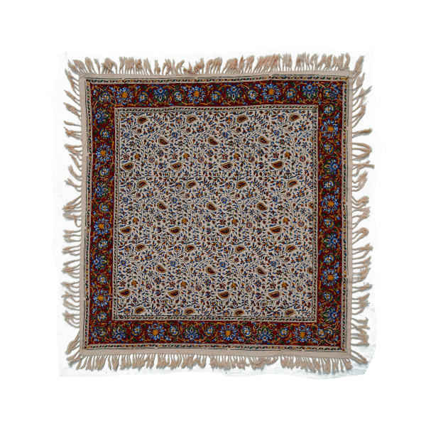 Persisches Tischtuch: Isfahans traditionelle Kalamkari Blockdruck Floral