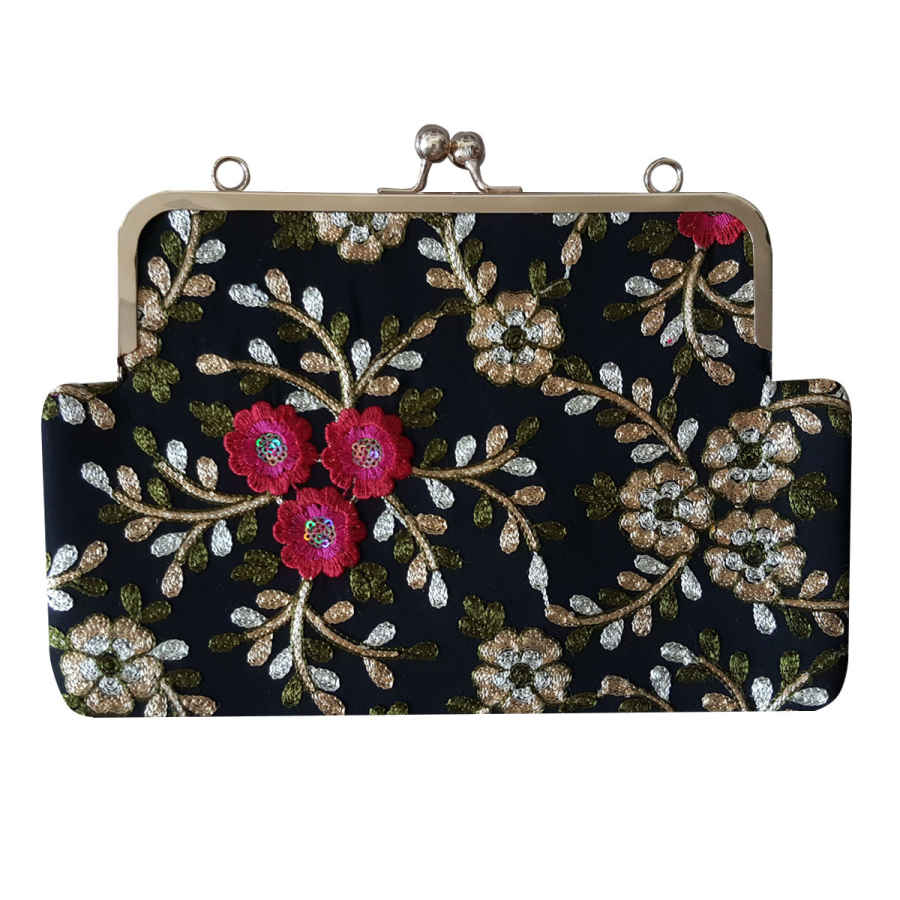 Bestickte Clutch-Handtasche mit Blumenmuster – Tabasom