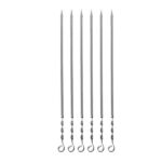 Set aus sechs flachen & gedrehten Spießen (60 cm) für Hähnchenkebab und Grillen