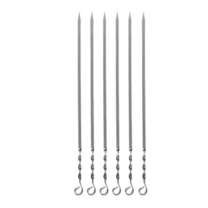 Set aus sechs flachen & gedrehten Spießen (60 cm) für Hähnchenkebab und Grillen