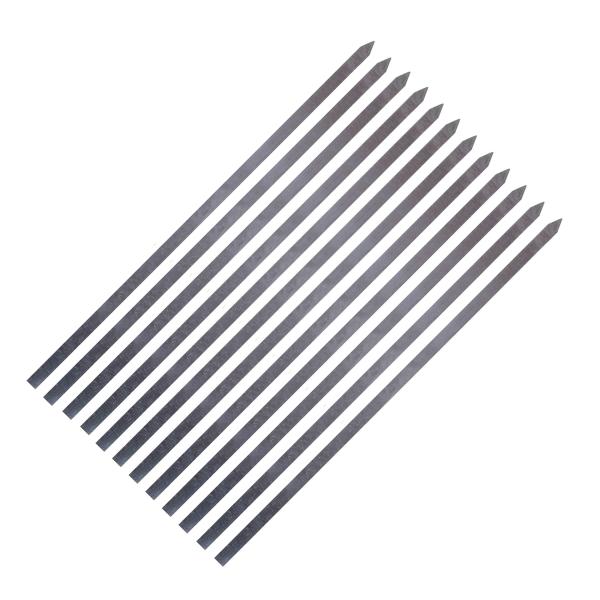 Set aus zwölf Aluminienspießen (50 cm) für Hähnchenkebab und Grillen