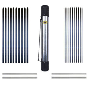 Set aus dreißig gemischten verzinkten Spießen für Kebab und Grillen