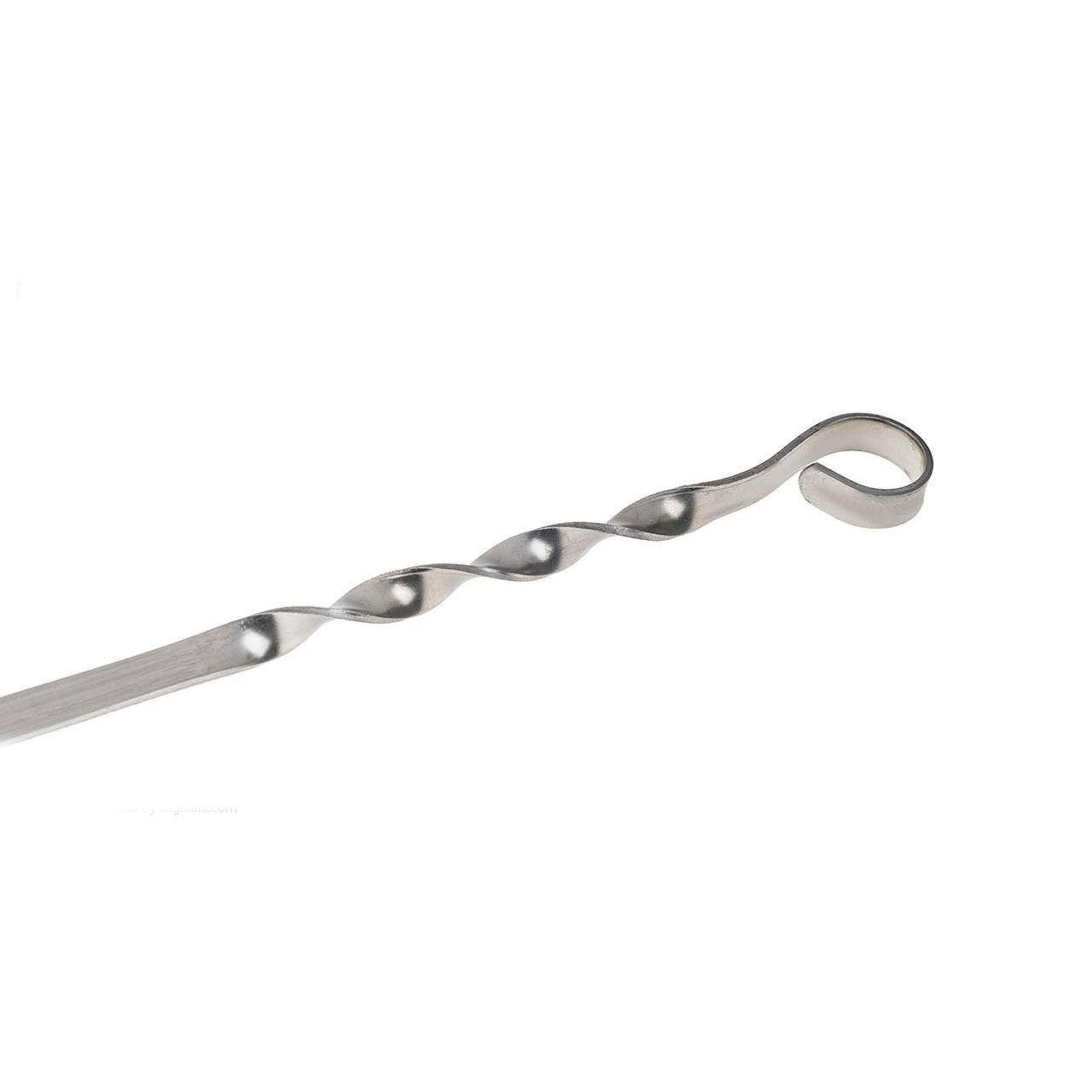 Set aus sechs flachen & gedrehten Spießen (60 cm) für Hähnchenkebab und Grillen