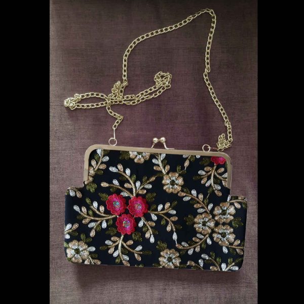 Bestickte Clutch-Handtasche mit Blumenmuster – Tabasom