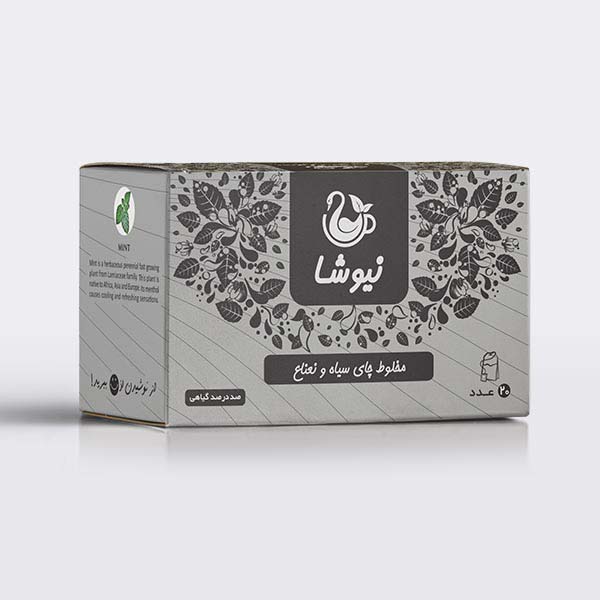 Newsha Schwarzer Tee mit Minzgeschmack – 70 g (10x)