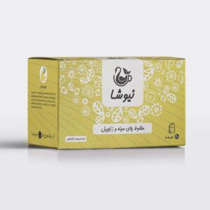 Newsha Schwarzer Tee mit Ingwer-Geschmack – 70 g, Packung mit 10