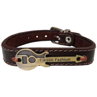 Echtlederarmband mit Gitarrenmotiv – Musik-inspirierter Unisex-Schmuck