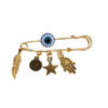 Evil Eye Safety Pin Brooch – Klassischer Schutz-Talisman