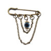 Blaue Evil Eye Safety Pin Brooch – Schützendes Amulett