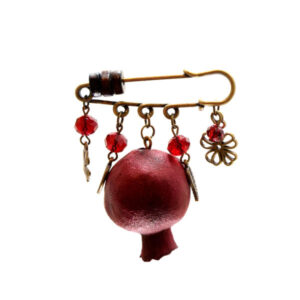 Granatapfel Safety Pin Brooch – Symbol der Fruchtbarkeit und des Wohlstands