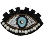 Feminines Perlen-Broschen-Nadel – Blaues Augen-Design