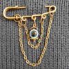 Blaue Evil Eye Safety Pin Brooch – Schützendes Amulett