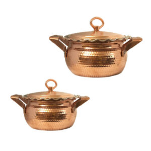 Persischer Kupfertopf – Traditionelles Kochmodell D556, Set aus 2