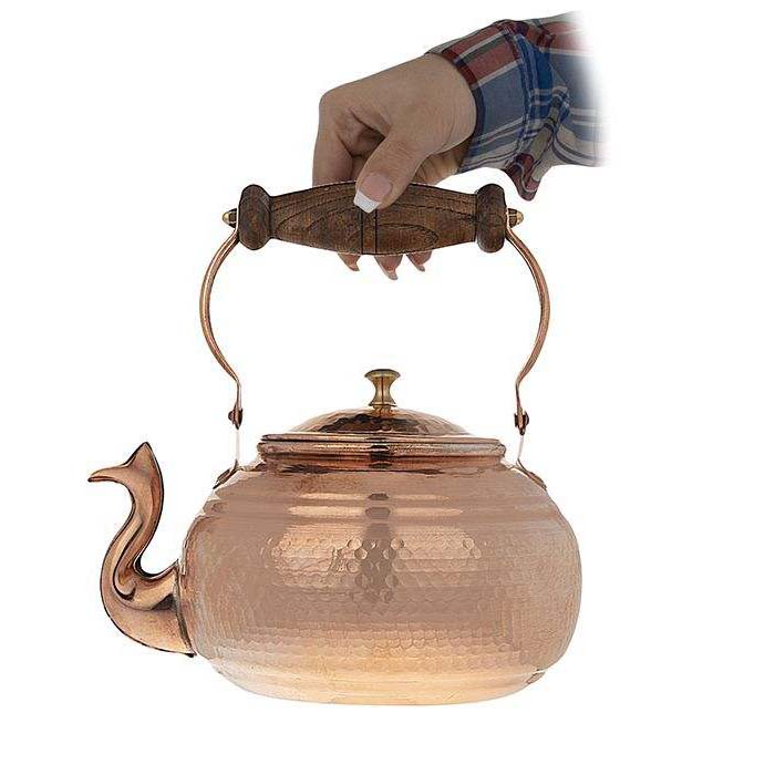Persischer Kupfer-Teekessel robust für Herd traditionell gehämmert