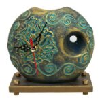 Persische Kunst-Keramik-Tischuhr Modell Blume