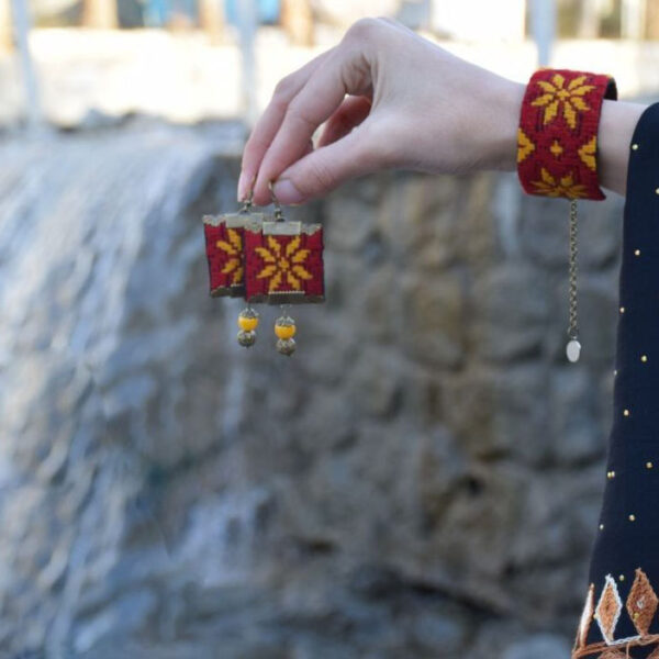 Persisches Besticktes Armband & Ohrring-Set Hori