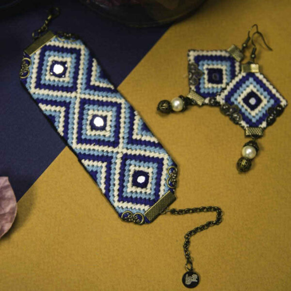 Persisches Besticktes Armband & Ohrring-Set Atra
