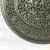 Dekoratives Kupfertablett, handgraviert mit persischem Kunsthandwerk und Blumendesign