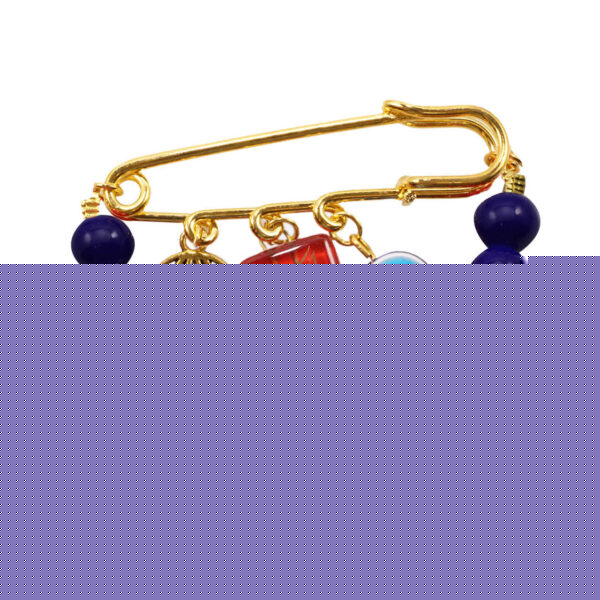 Evil Eye Safety Pin Brooch with Chain – Schutz-Talisman