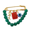 Evil Eye Safety Pin Brooch with Chain – Schutz-Talisman