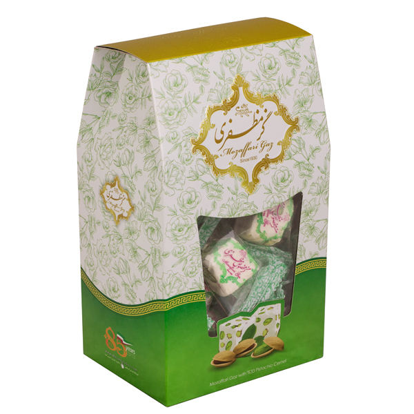 Mozaffari Gaz mit Pistazien - Traditionelles persisches Rosenwasser-Nougat (3x Pack)