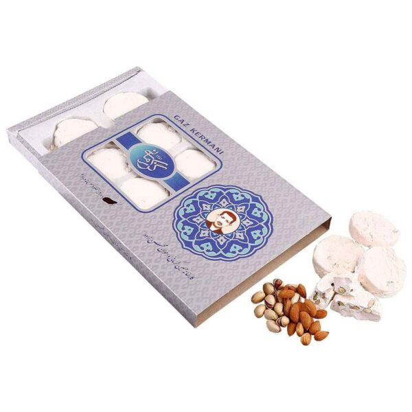 Kermani Gaz Ardi - Traditionelles persisches Nougat mit gemischten Pistazien und Mandeln und Rosenwasser