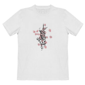 Weißes T-Shirt aus Persischer Baumwolle Modell Nastaliq — Elegante Persische Nastaliq-Kalligrafie
