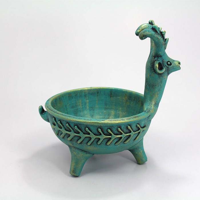 Dekorative Keramik-Akzent – Bonbon-Schale Modell Ziege