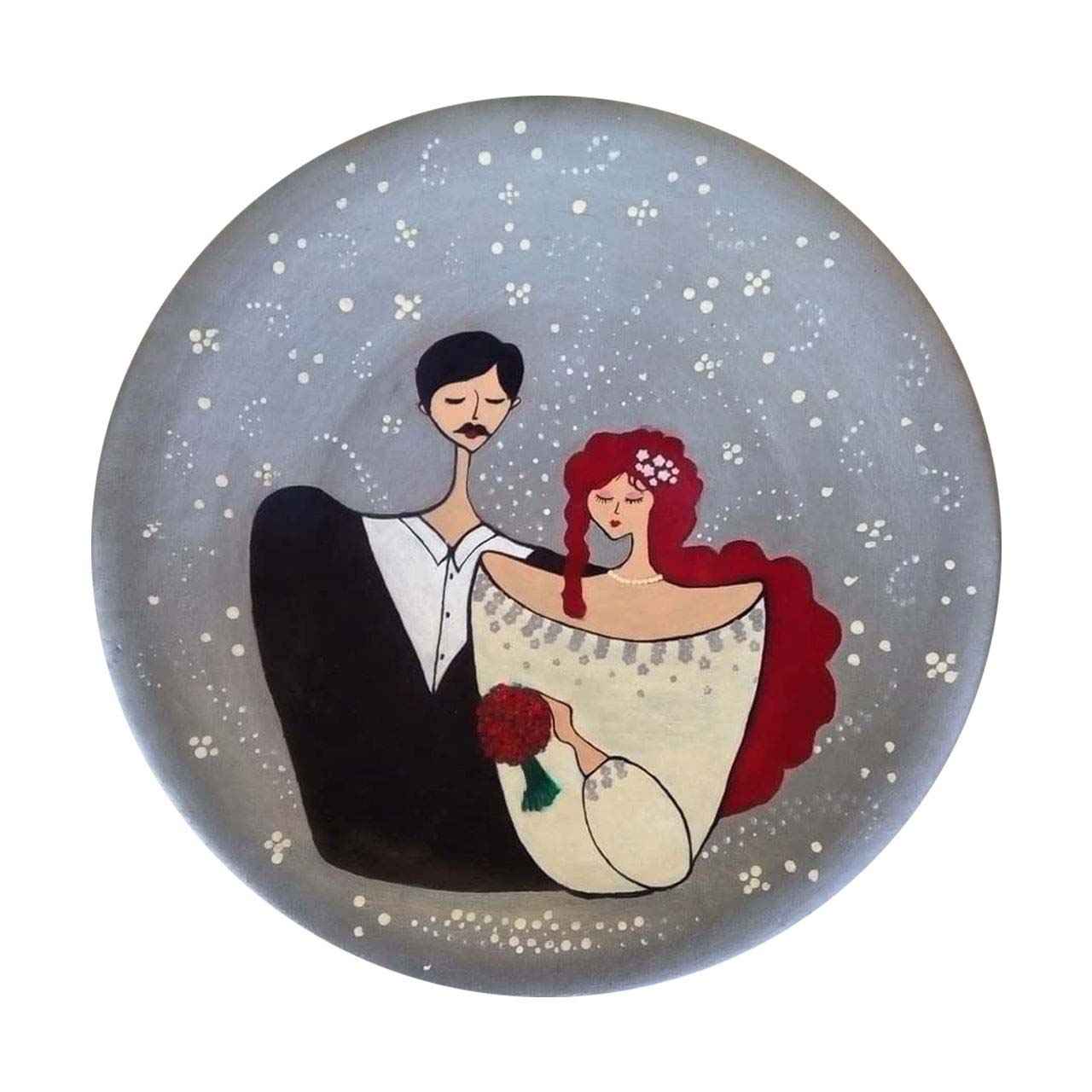 Handbemalter dekorativer Keramikteller „Liebesbildnis“