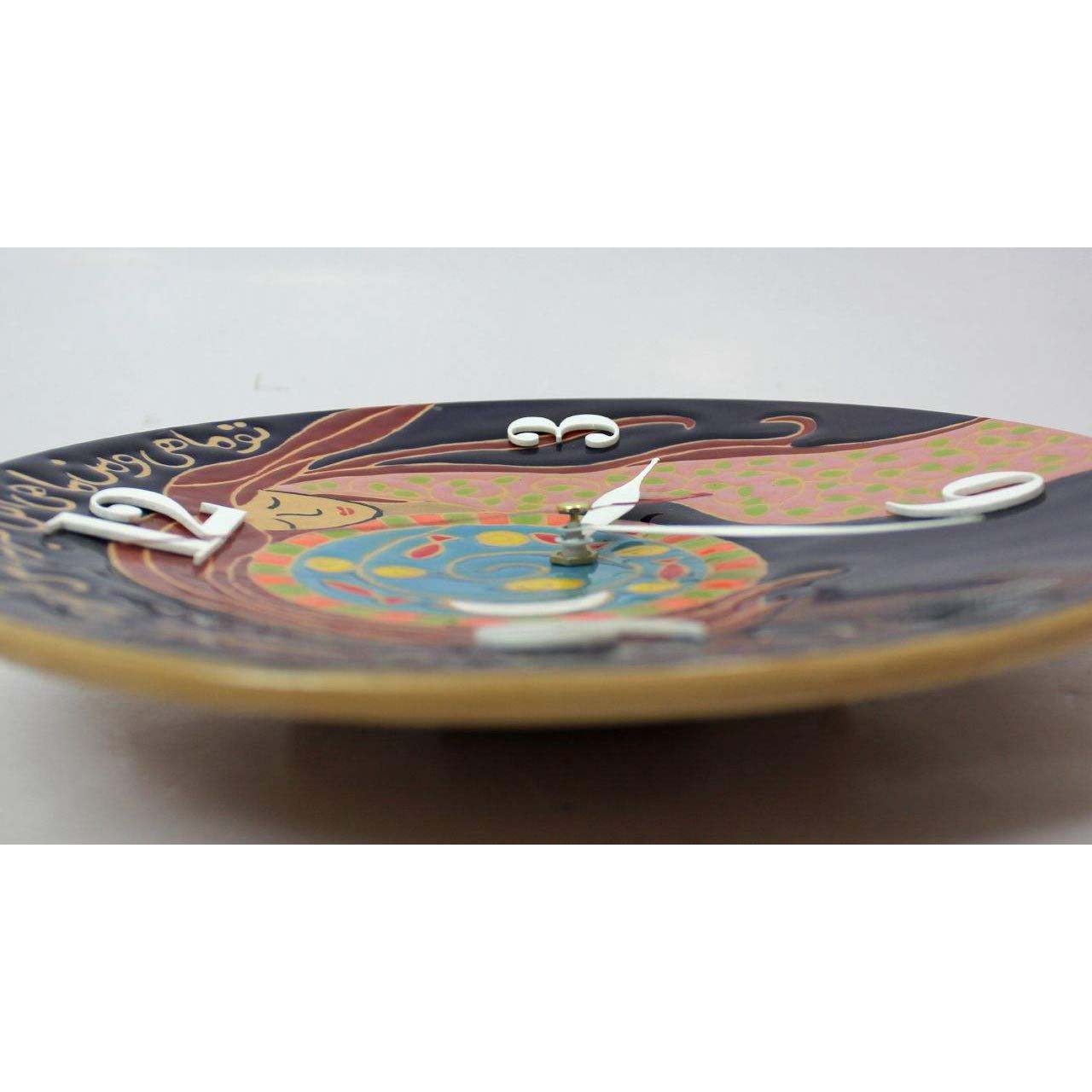 Handgefertigte persische Keramikwanduhr – Handbemalt Negar