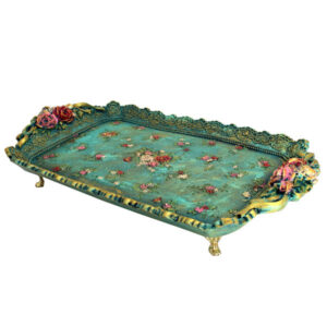 Handbemaltes Resin-Serviertablett, Modell Bagh Firoze