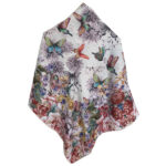 Sommerschal für Damen – Luxus Blumenmuster, Schmetterlings- und Blumendesign