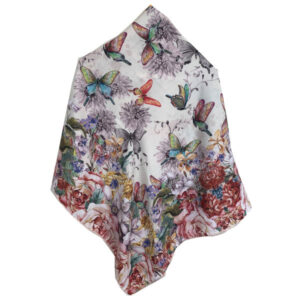 Sommerschal für Damen – Luxus Blumenmuster, Schmetterlings- und Blumendesign